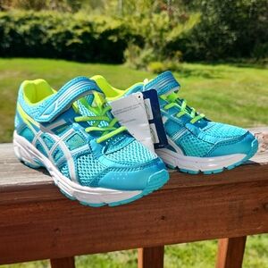 Vibrant Teal and Lime Kids' Sneakers